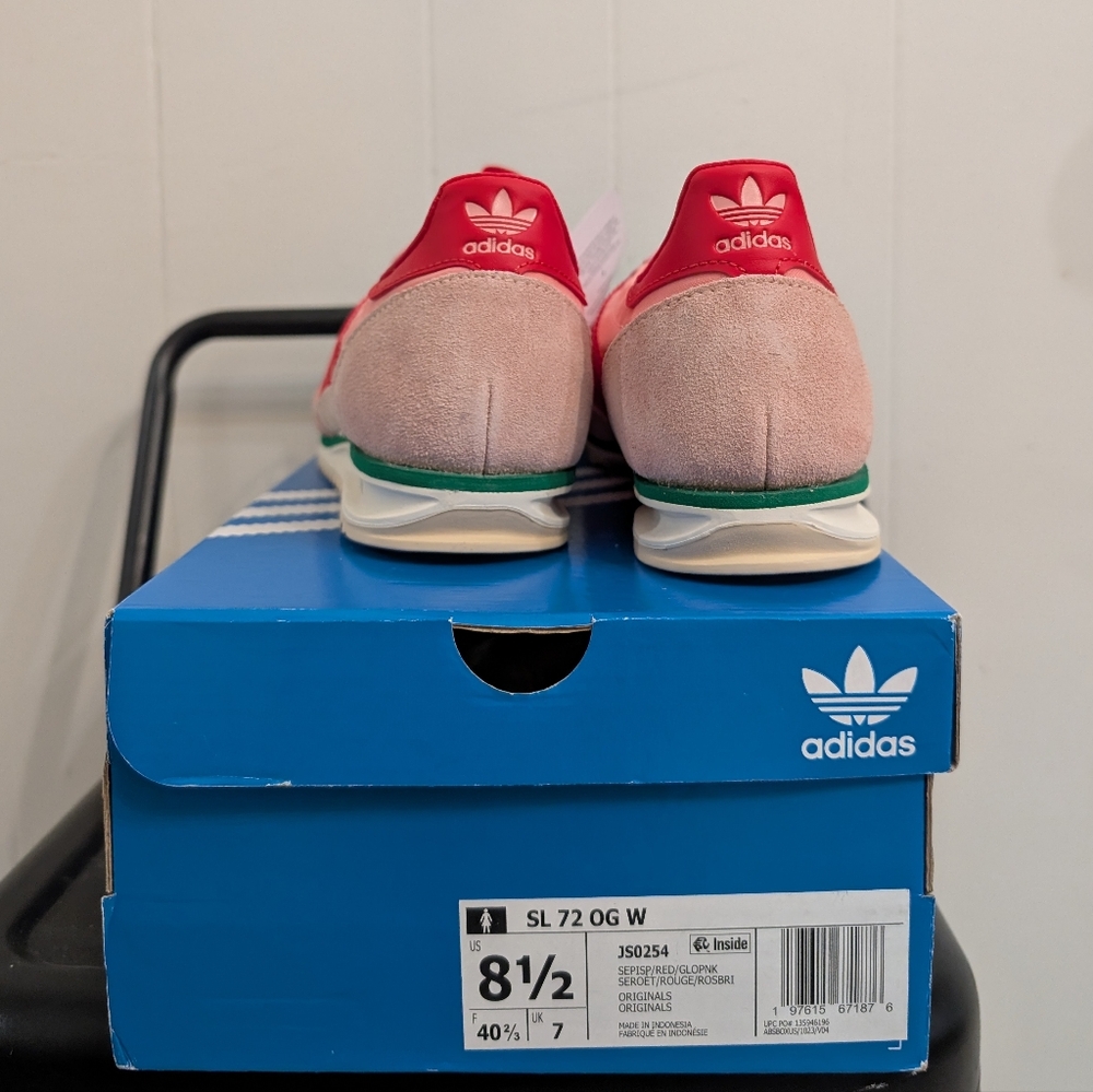 Adidas Women's Pink and Red Sneakers - Picture 6 of 6